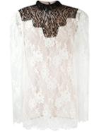 Lanvin Lace Sheer Top, Women's, Size: 36, Nude/neutrals, Silk/polyamide/viscose