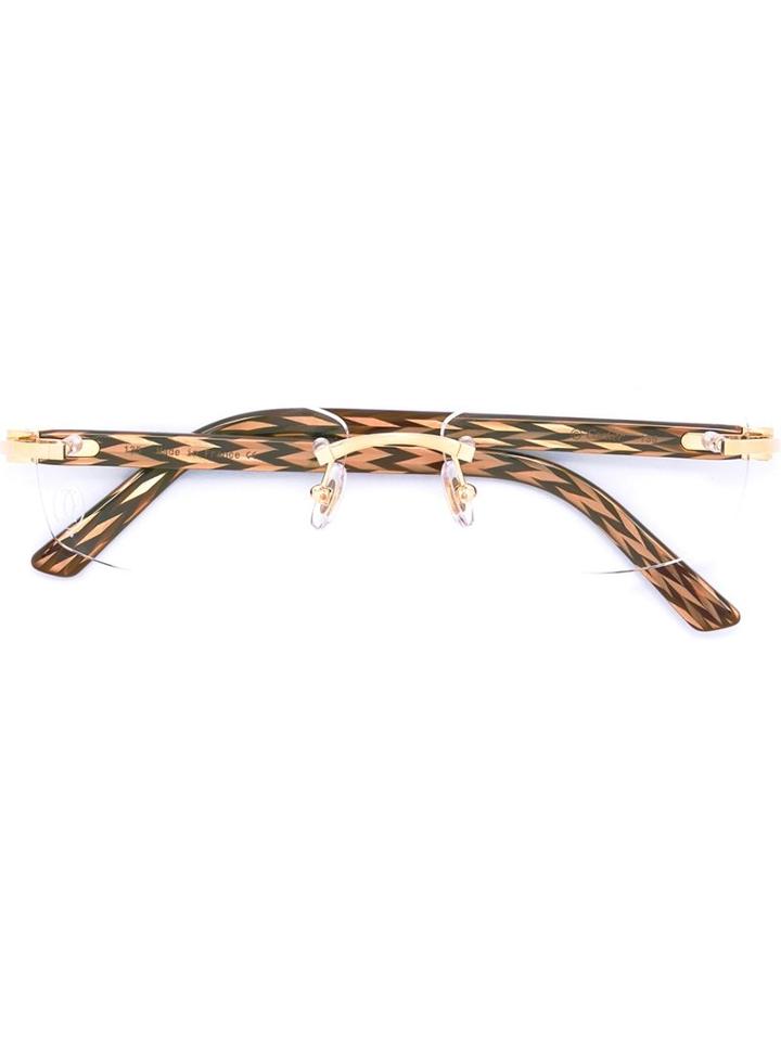 Cartier 'decor C' Glasses, Grey, Acetate/metal (other)/14kt Gold