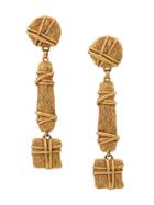Christian Lacroix Pre-owned Oversized Ethnic Geometric Earrings - Gold
