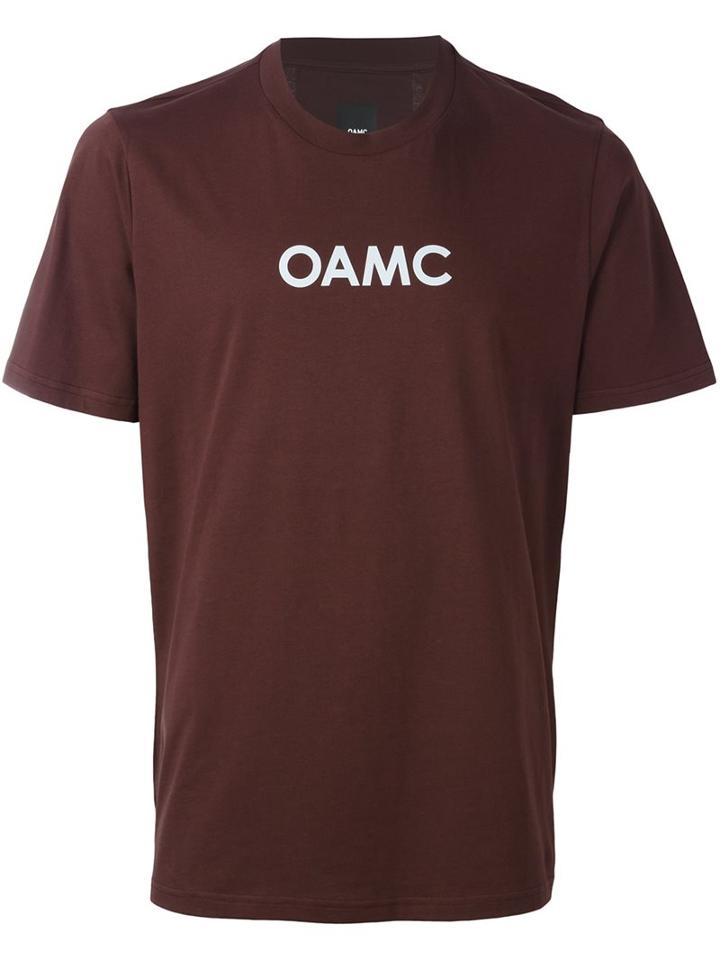 Oamc Logo Print T-shirt, Men's, Size: Xl, Pink/purple, Cotton/polyamide/spandex/elastane