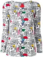 Ultràchic Cat Dog Print Sweater, Women's, Size: Large, Spandex/elastane/viscose
