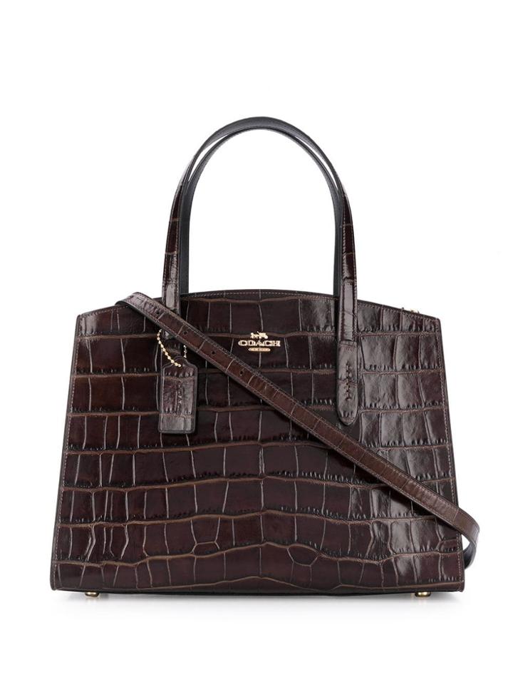 Coach Charlie Croc-effect Tote - Brown