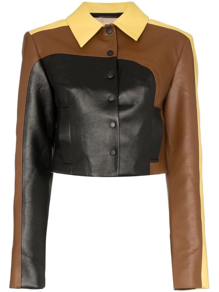 Matériel Colour-block Leather Jacket - Multicolor