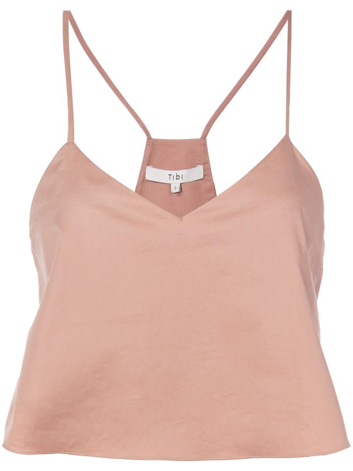 Tibi - Cropped Camisole - Women - Cotton - 2, Nude/neutrals, Cotton