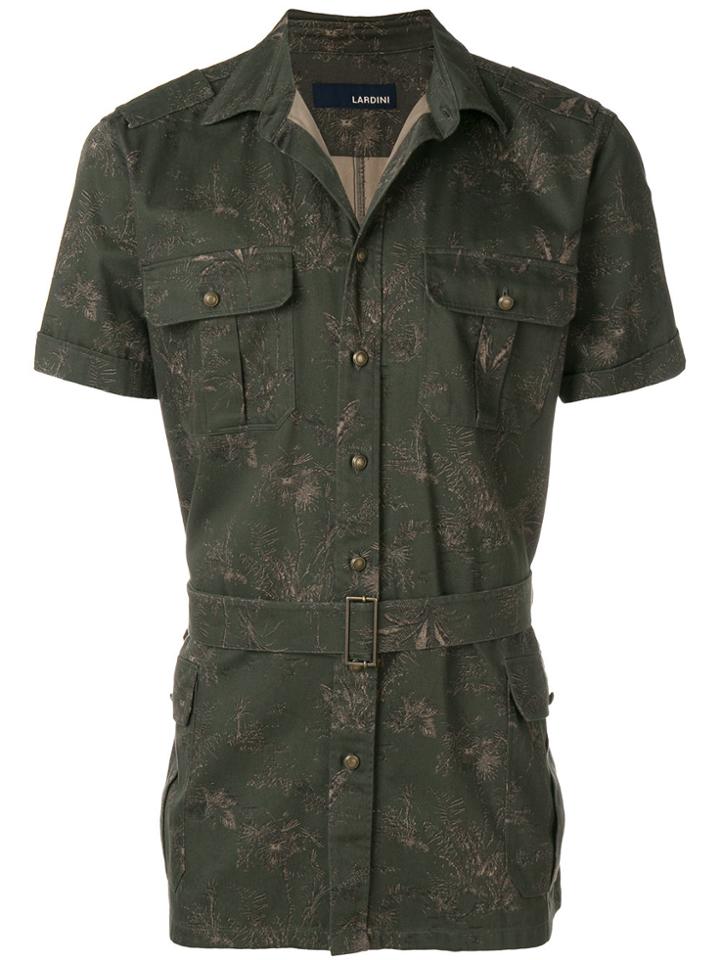 Lardini Printed Belted Waist Shirt - Green