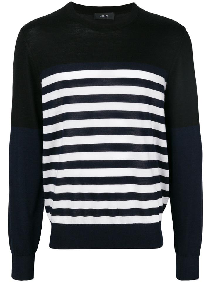 Joseph Stripe Novelty Knit Sweater - Black