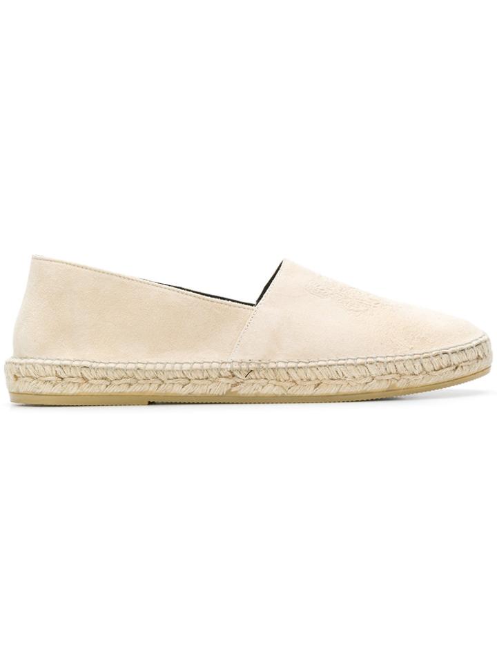 Kenzo Logo Embossed Espadrilles - Nude & Neutrals
