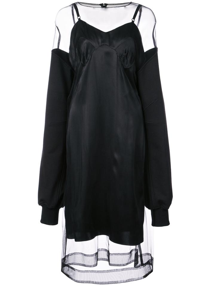 Vera Wang Sheer Midi Dress - Black