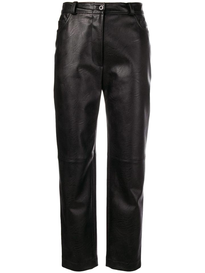 Stella Mccartney Eco Leather Cropped Trousers - Black
