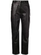Stella Mccartney Eco Leather Cropped Trousers - Black