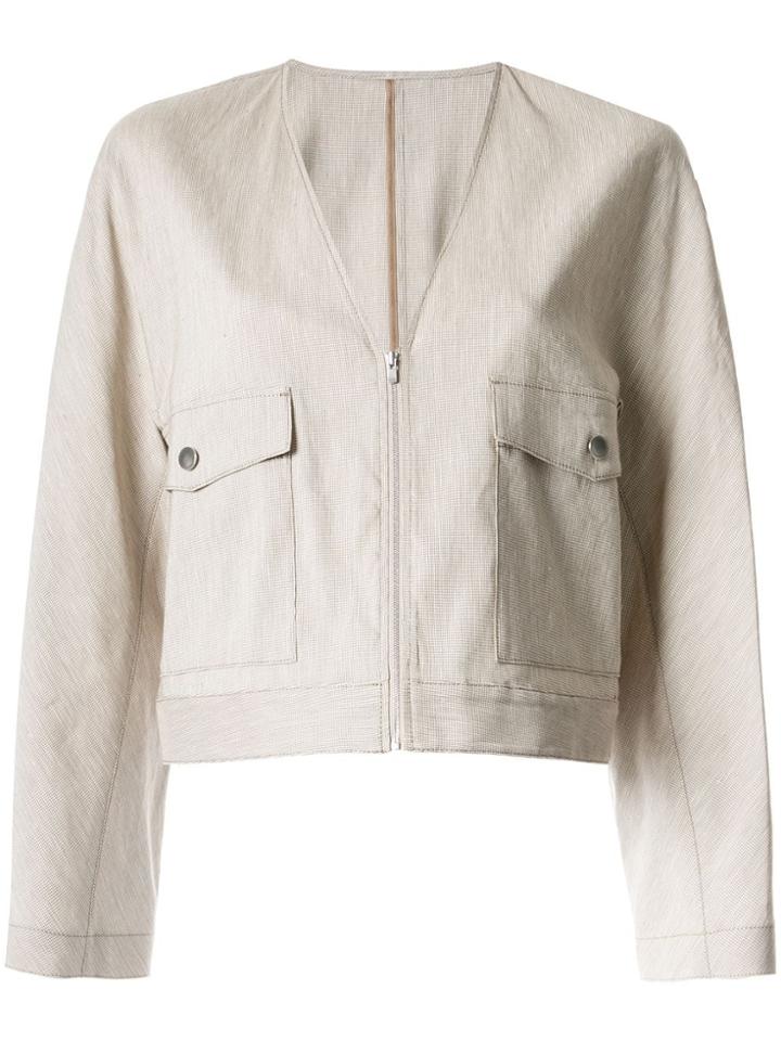 Des Prés Zip Up Jacket - Neutrals
