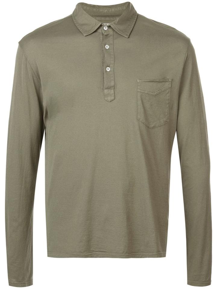 Officine Generale Plain Polo Shirt - Green