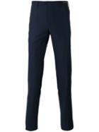 Pt01 Tonal Pattern Tailored Trousers, Men's, Size: 52, Blue, Cotton/elastodiene/virgin Wool