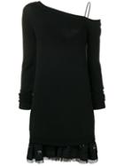 Nº21 Lace Trim Off The Shoulder Sweater Dress - Black