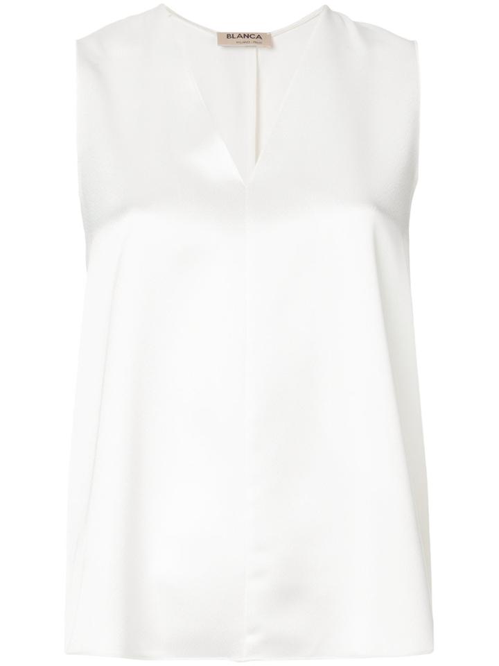 Blanca V-neck Tank Top - White