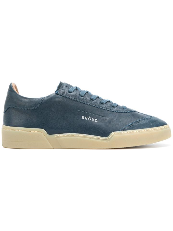 Ghoud Embossed Logo Lace-up Sneakers - Blue