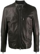 Drome Zip-front Leather Jacket - Brown