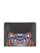 Kenzo Tiger Embroidered Clutch Bag - Black