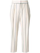 See By Chloé - Cropped Trousers With Stripe Detail - Women - Cotton/polyester/spandex/elastane/viscose - 38, Grey, Cotton/polyester/spandex/elastane/viscose