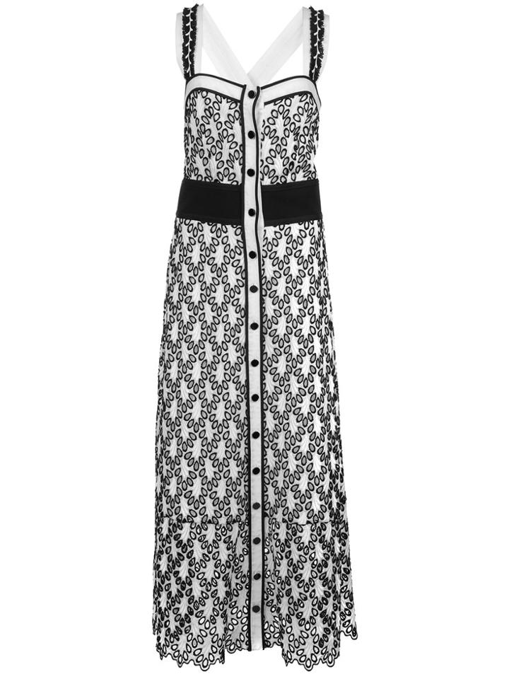 Yigal Azrouel Button-front Eyelet Dress - Black