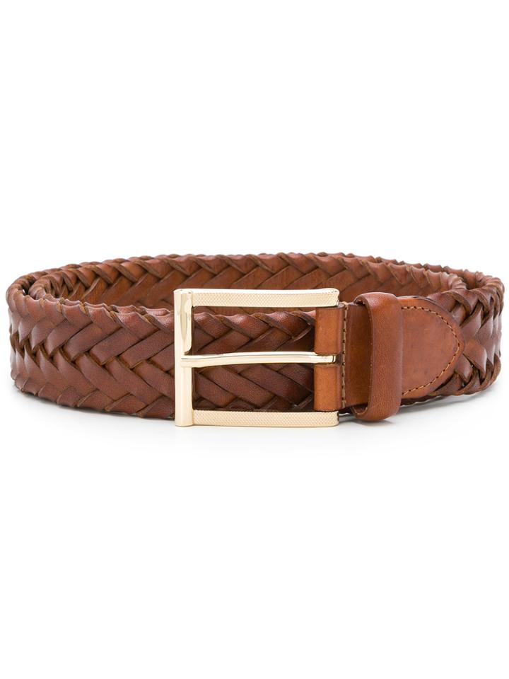 Santoni Woven Belt - Brown