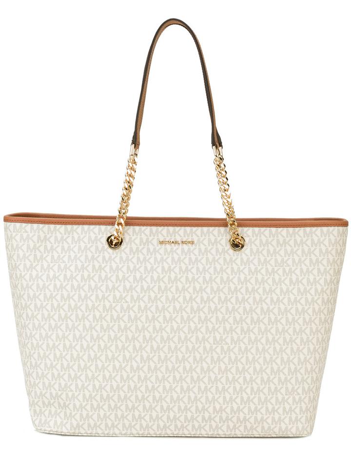 Monogram Tote - Women - Pvc - One Size, Nude/neutrals, Pvc, Michael Michael Kors