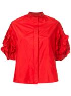 Dice Kayek Statement Sleeve Blouse - Red