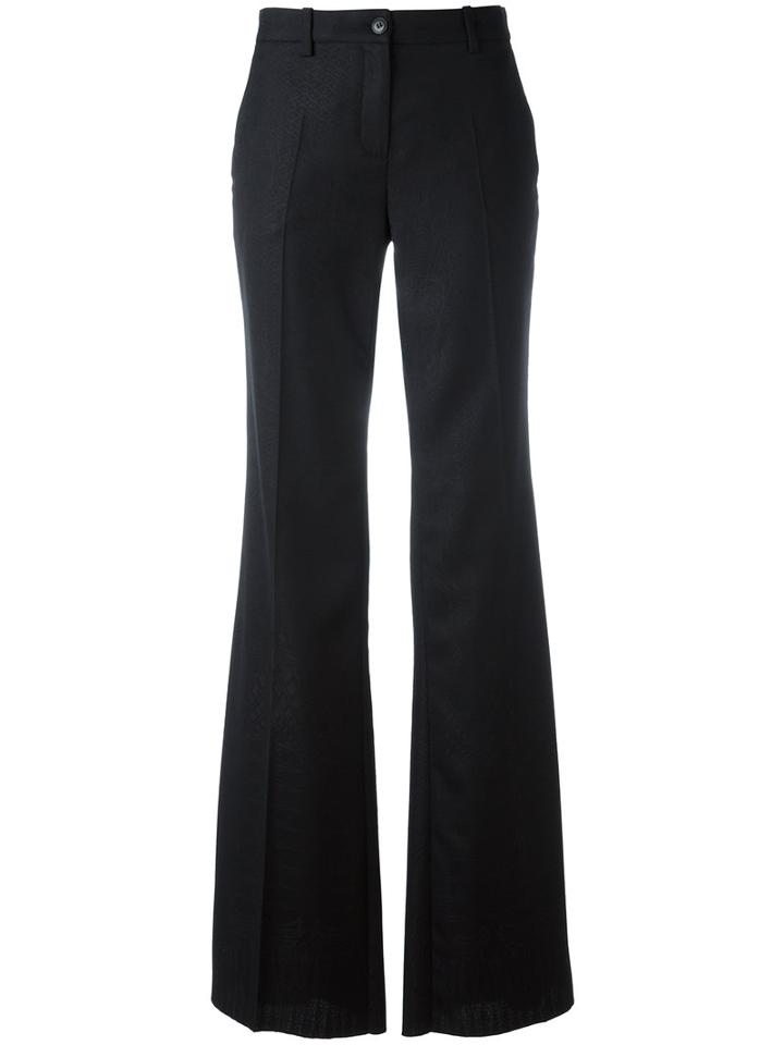 Roberto Cavalli Flared Trousers, Size: 40, Black, Virgin Wool/silk/spandex/elastane/cotton