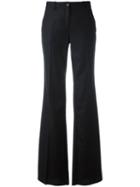 Roberto Cavalli Flared Trousers, Size: 40, Black, Virgin Wool/silk/spandex/elastane/cotton