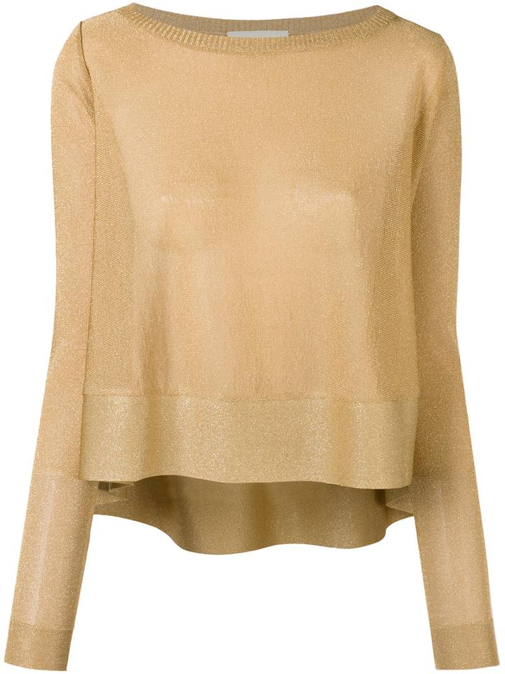 Antonio Berardi Metallic Jumper, Women's, Size: 44, Yellow/orange, Rayon/polyester