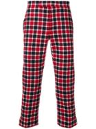 Thom Browne Small Box-check Slim-fit Trouser - Red