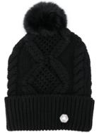 Philipp Plein Embellished Bobble Hat - Black