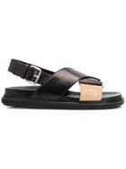 Marni Fussbett Crossover Strap Sandals - Black