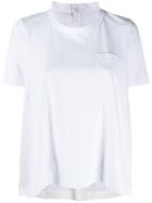 Sacai Pleated Back Structured T-shirt - White