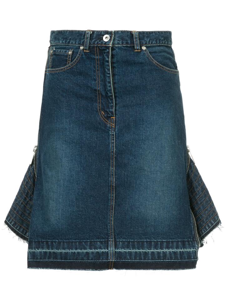 Sacai Denim Zipped Skirt - Blue