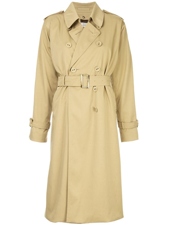 Tu Es Mon Trésor Rear-slogan Detail Trench Coat - Brown