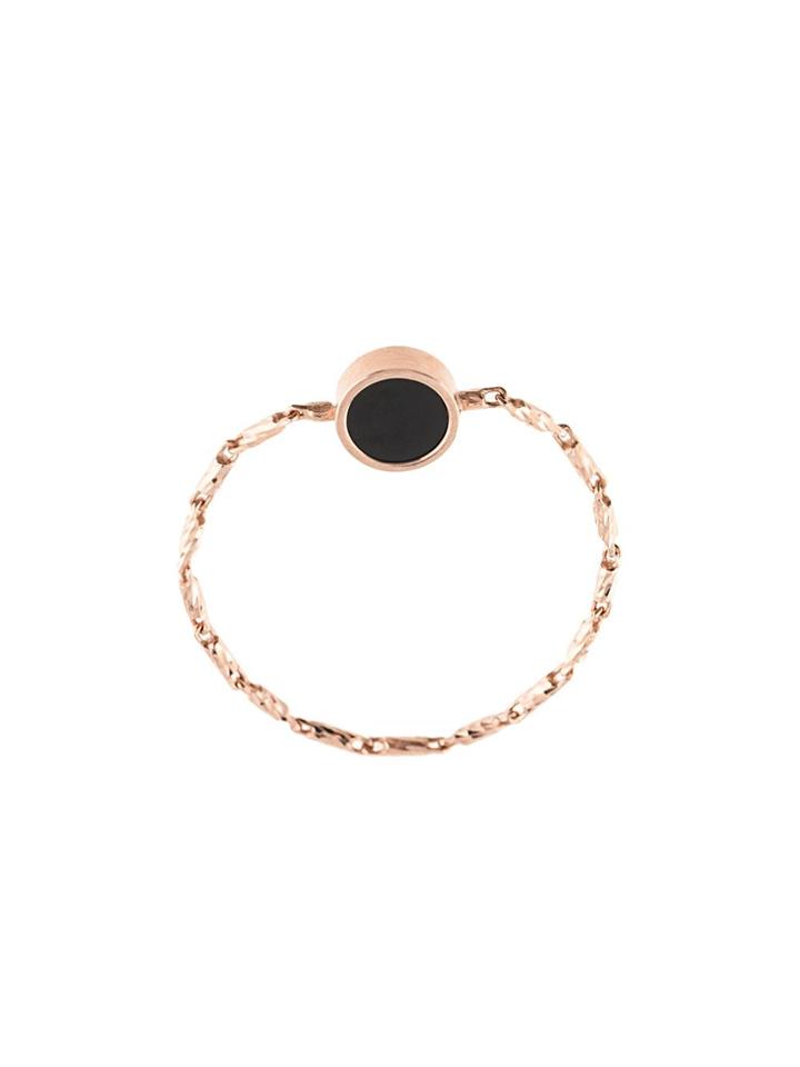 Xte Chain Band Stone Ring - Gold