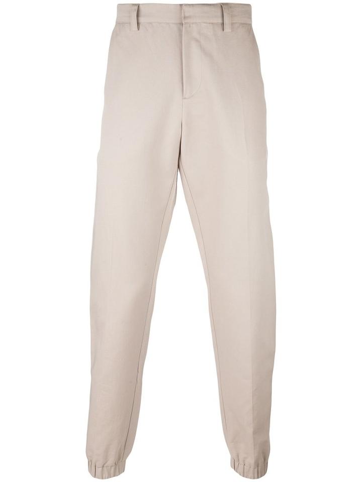 Ami Alexandre Mattiussi Elastciated Ankle Trousers, Men's, Size: 46, Nude/neutrals, Cotton