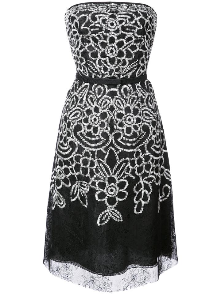 Oscar De La Renta Embroidered Chantilly Lace Dress - Unavailable