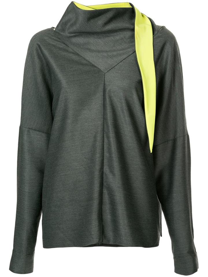 Tibi Drape Bandana Top - Grey