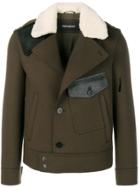 Neil Barrett Shearling Biker Jacket - Green