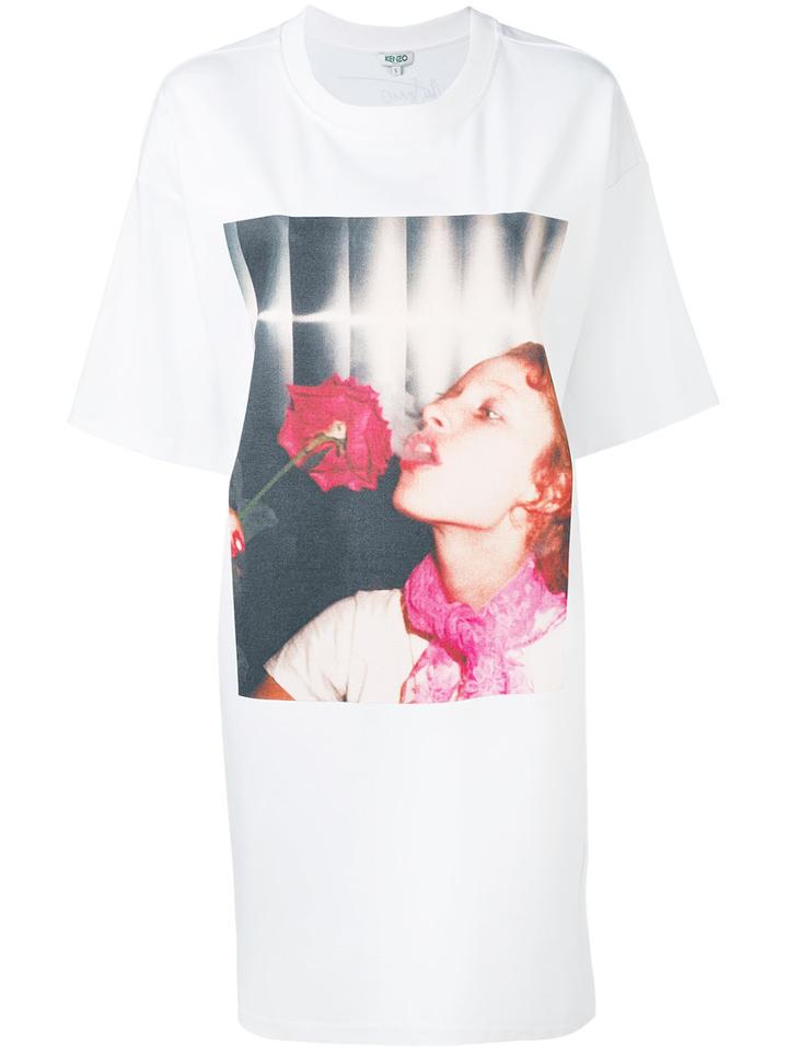 Kenzo - Photo Print T-shirt Dress - Women - Polyamide/spandex/elastane/viscose - S, White, Polyamide/spandex/elastane/viscose