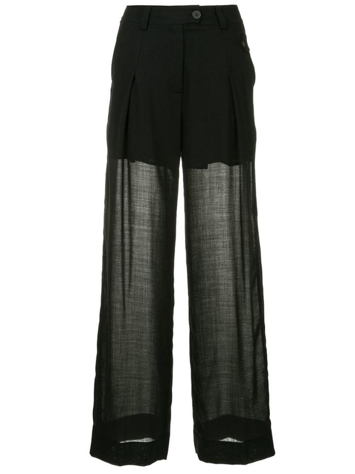 Isabel Benenato Wide Leg Trousers - Black