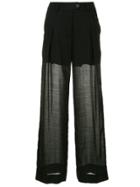 Isabel Benenato Wide Leg Trousers - Black