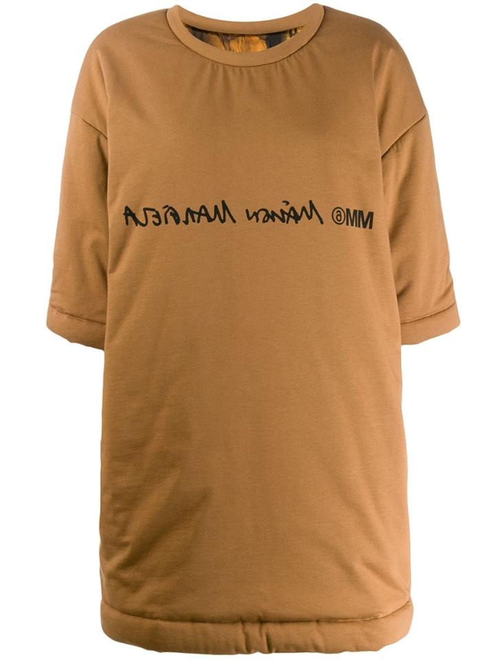 Mm6 Maison Margiela Reversible Abstract Print Dress - Brown