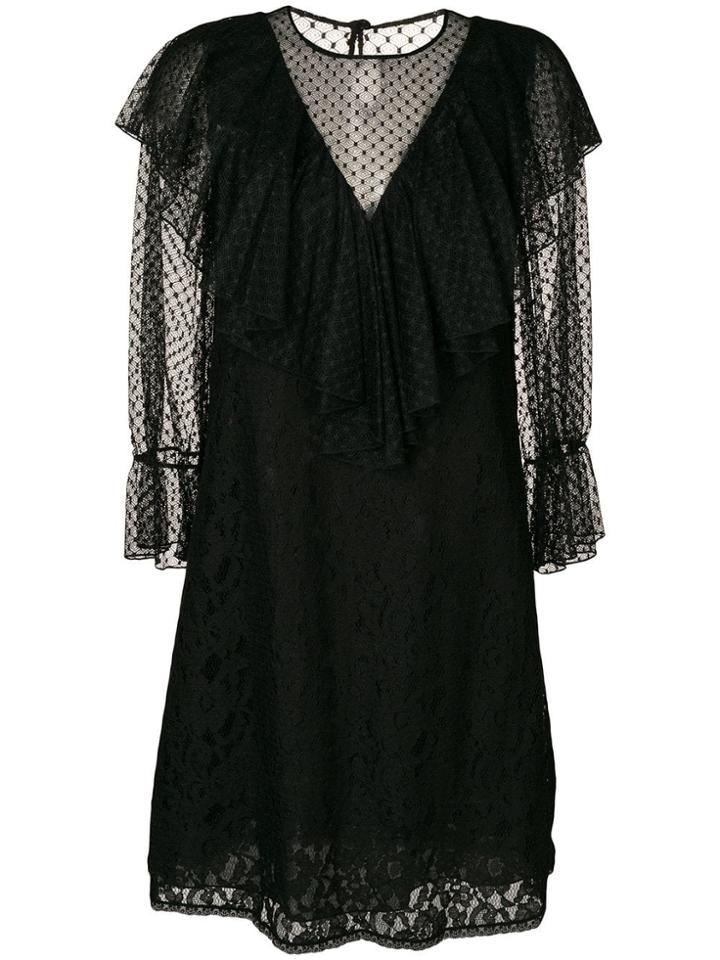 See By Chloé Sheer Cape Dress - Black