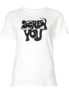 Alexa Chung Slogan Printed T-shirt - White