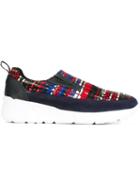 Msgm Tweed Slip-on Sneakers