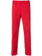 Neil Barrett Striped Piped Track Pants - Red