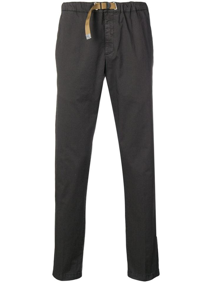 White Sand Belted Slim-fit Chinos - Grey